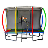 Kahuna 8 ft x 11 ft Rectangular Trampoline Rainbow Outdoor - Side View