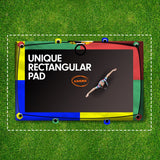 Kahuna Trampoline 6 ft x 9 ft Rectangular Outdoor Rainbow Basketball Set
