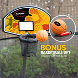Kahuna Trampoline 6 ft x 9 ft Rectangular Outdoor Rainbow Basketball Set - Extra Image