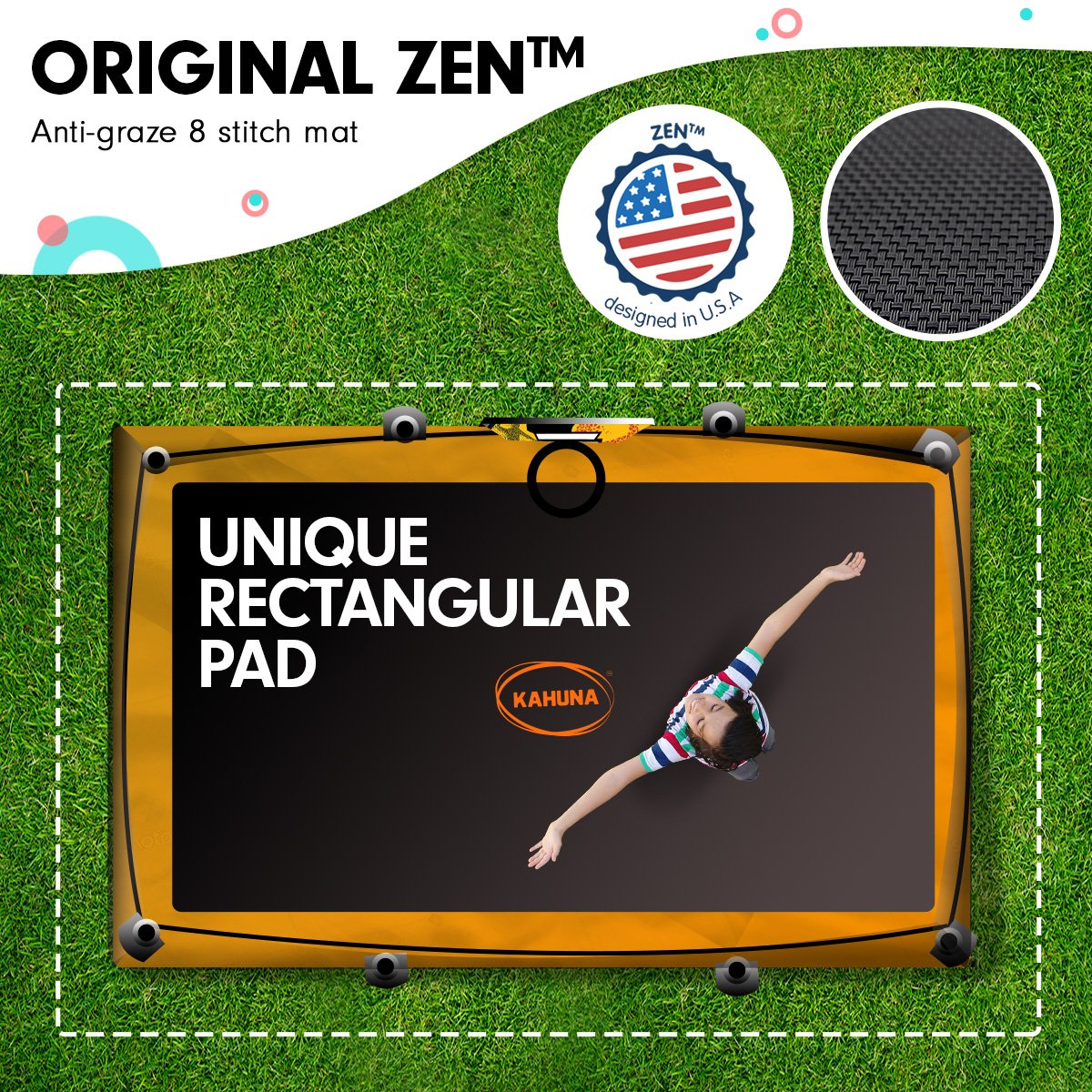 Kahuna 6 ft x 9 ft Rectangular Outdoor Trampoline - Orange