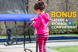 Kahuna Trampoline 8 ft  Roof - Blue - Rear View