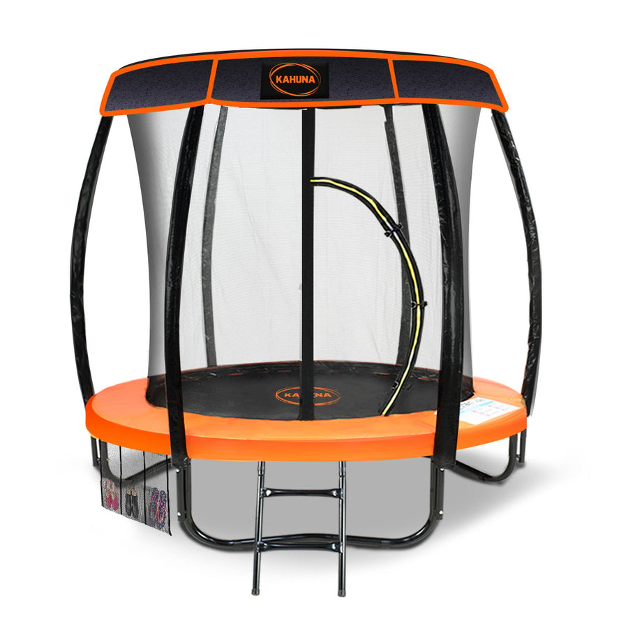 Kahuna Trampoline 8 ft with Roof - Orange
