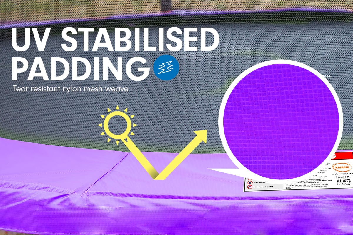 Kahuna Blizzard 8 ft Trampoline Green with Basketball Set Purple