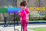 Kahuna Trampoline 6 ft with Roof - Rainbow - 45-Degree Angle