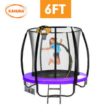 Kahuna Classic 6 ft Trampoline with Basketball Set - Purple - Front View