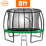 Kahuna Trampoline 8 ft Outdoor Round - Green - Front View