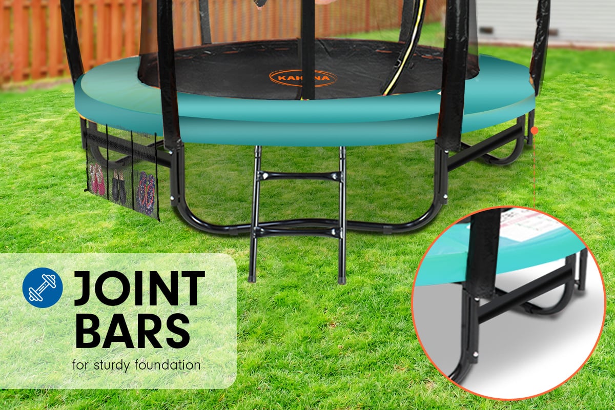Kahuna Trampoline 16 ft with Basketball Set - Green