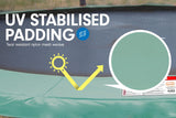 Kahuna Trampoline 10 ft with Roof - Green - Top-Down View