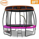 Kahuna Trampoline 8 ft with Roof - Pink - Front View