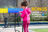 Kahuna Trampoline 14 ft with Roof - Rainbow - 45-Degree Angle