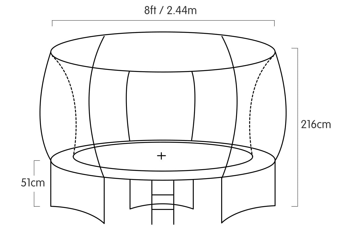 Kahuna Trampoline 8 ft Outdoor Spring - Pink