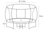 Kahuna Trampoline 8 ft with Basketball Set - Pink - Side View