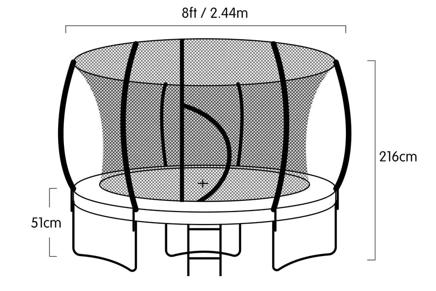 Kahuna Trampoline 8 ft Outdoor Round - Green