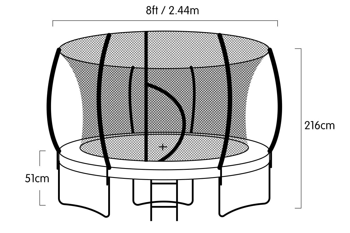 Kahuna Trampoline 8 ft with Roof - Green