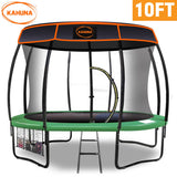 Kahuna Trampoline 10 ft with Roof - Green - Front View