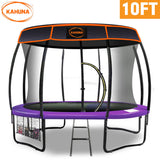 Kahuna Trampoline 10 ft with Roof - Purple - Front View