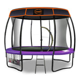 Kahuna Trampoline 12 ft with Roof - Purple - Top-Down View