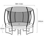 Kahuna Trampoline 10 ft with Basketball Set - Rainbow