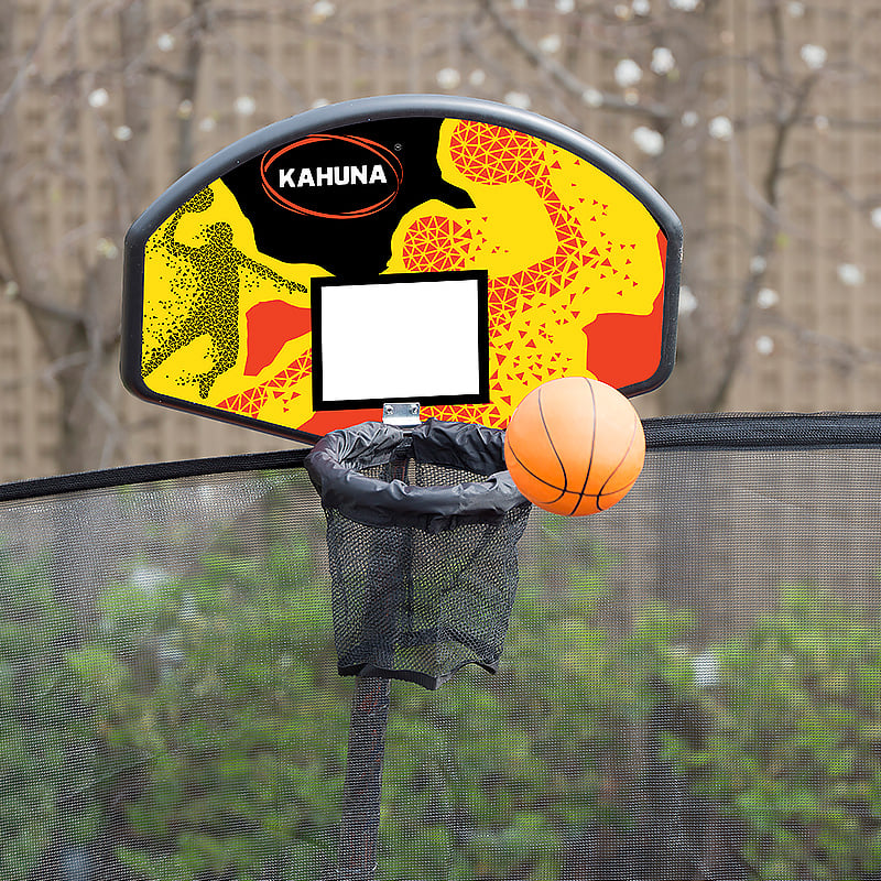 Kahuna Trampoline 10 ft with Basketball Set - Rainbow