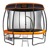 Kahuna Trampoline 12 ft with Roof - Orange - Front View