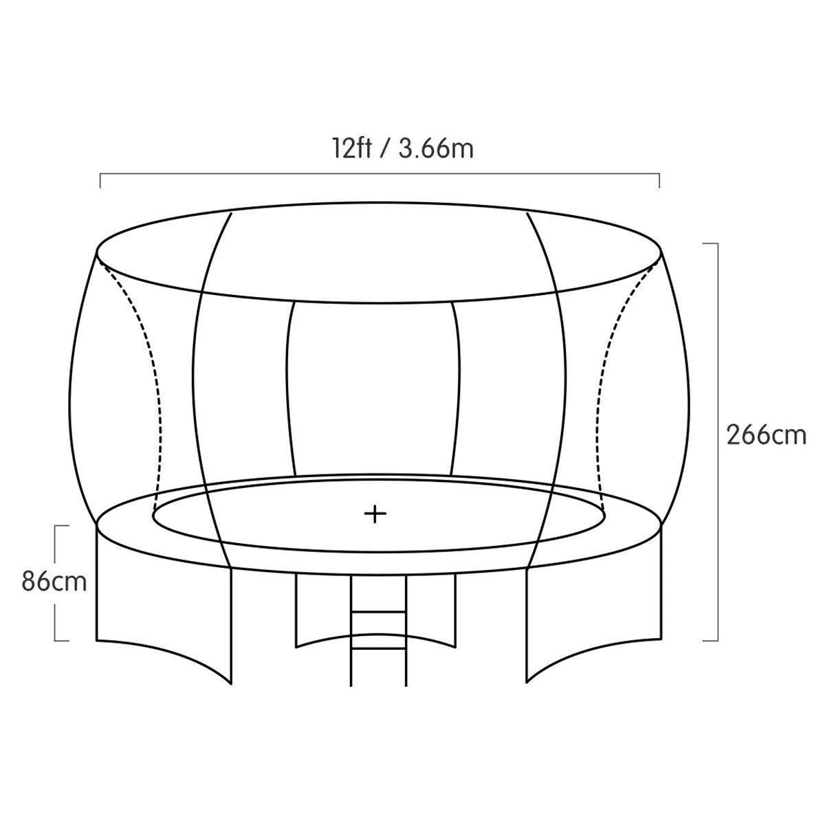 Kahuna Trampoline 12 ft Round Outdoor Kids with Safety Enclosure Net