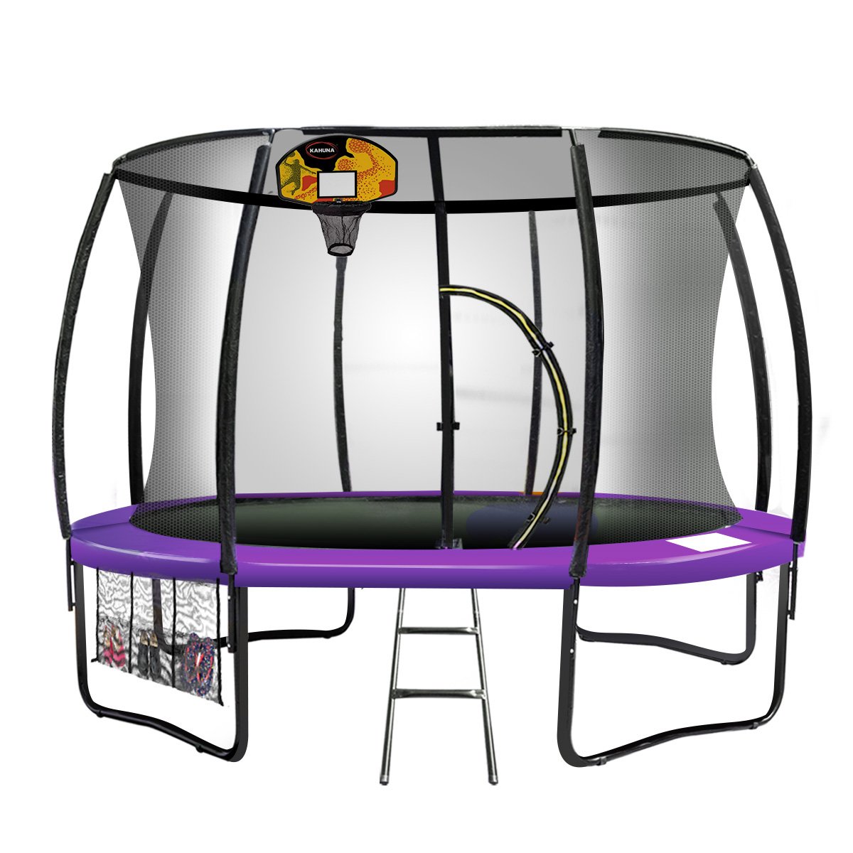 Kahuna Trampoline 8 ft with Basketball Set - Purple