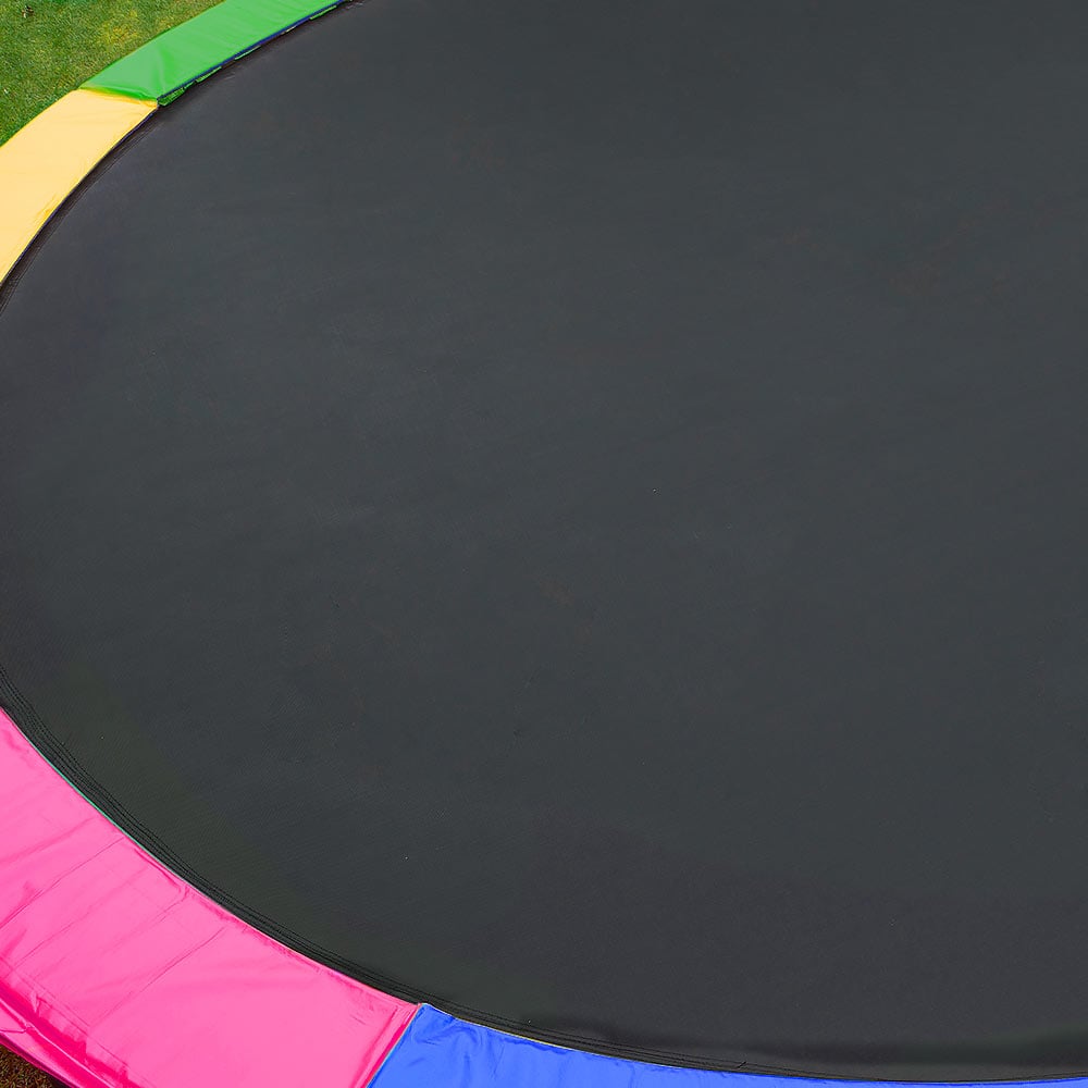 Kahuna Trampoline 12 ft with Basketball Set - Rainbow
