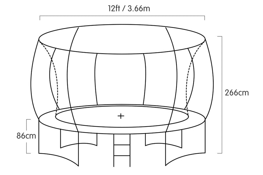 Kahuna Trampoline 12 ft Roof - Blue