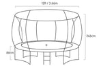 Kahuna Trampoline 12 ft with Roof - Pink