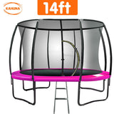 Kahuna Trampoline 14 ft Round Outdoor - Pink - Front View