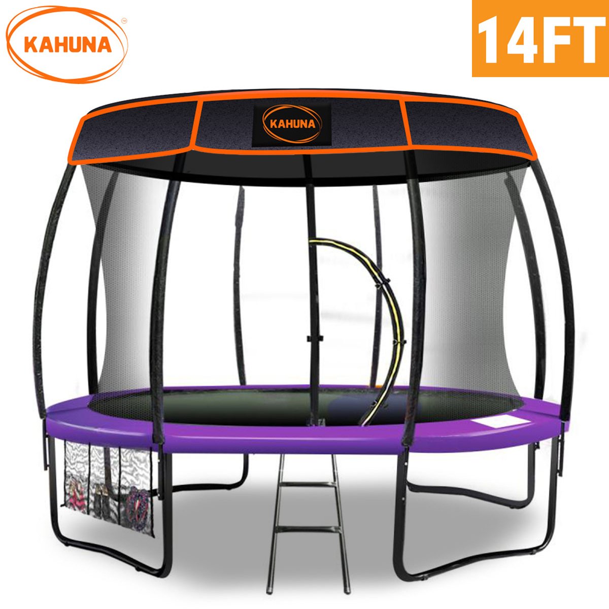 Kahuna Trampoline 14 ft with Roof - Purple