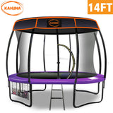 Kahuna Trampoline 14 ft with  Roof - Purple - Front View