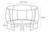 Kahuna Trampoline 14 ft with  Roof - Purple - Rear View