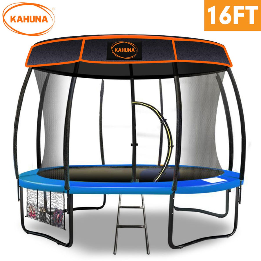 Kahuna Trampoline 16 ft with Roof - Blue