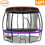 Kahuna 16 ft Trampoline with Roof - Orange Blue
