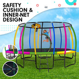 Kahuna Trampoline 16 ft with Basketball Set - Rainbow - 45-Degree Angle