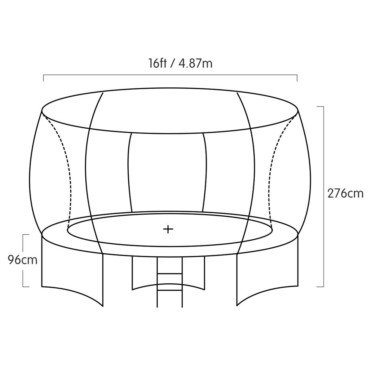 Kahuna Trampoline 16 ft with Basketball Set - Orange