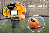Kahuna Trampoline 16 ft with Basketball Set - Rainbow - Rear View