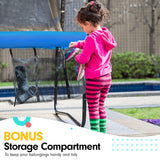 Kahuna Pro 8 ft Trampoline with Mat, Reversible Pad, Basketball Set - Rear View