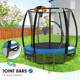 Kahuna Pro 8 ft Trampoline with Mat, Reversible Pad, Basketball Set - Side View