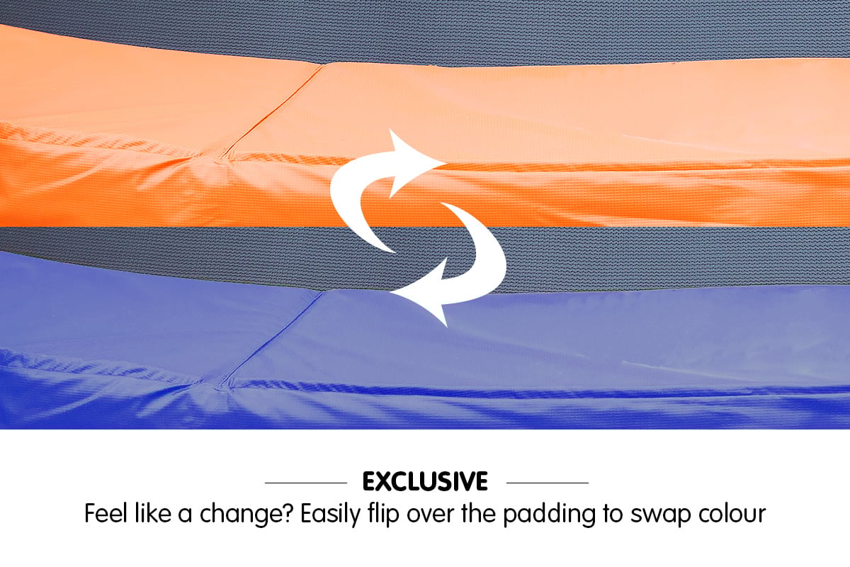 Kauhna 8ft Reversible Replacement Trampoline Spring Safety Pad - Orange/Blue