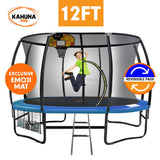 Kahuna Pro 12 ft Trampoline with Mat, Reversible Pad, Basketball Set