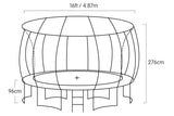 Kahuna Pro 16 ft Trampoline with Mat, Reversible Pad, Basketball Set