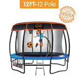 12ft-12 Pole Kahuna Trampoline Roof Shade Cover - Front View