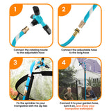 Kahuna Waterpark Rotating Trampoline Water Sprinkler Kit with Adjustable Hose