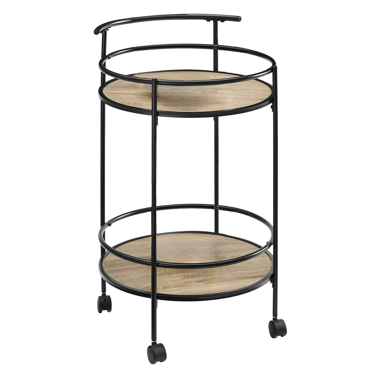 Sarantino Reno Mini Bar Cart Caddy in Grey Oak