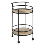 Sarantino Reno Mini Bar Cart Caddy in Grey Oak