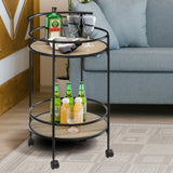 Sarantino Reno Mini Bar Cart Caddy in Grey Oak