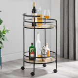 Sarantino Reno Mini Bar Cart Caddy in Grey Oak - Extra Image
