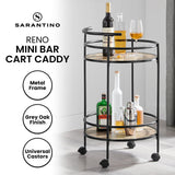 Sarantino Reno Mini Bar Cart Caddy in Grey Oak - Extra Image